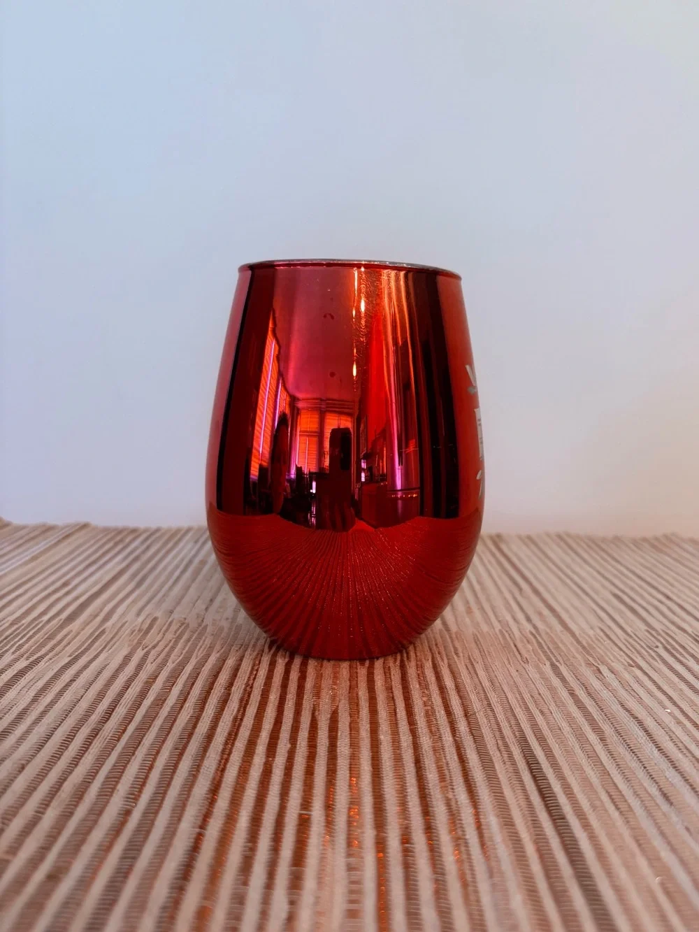 Christmas Red Stemless Wine Glass